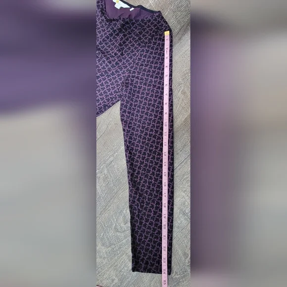 Boden Abigail Jersey Midi Dress Womens 8 Purple Black Leaf Print Long Sleeve - Picture 10 of 12